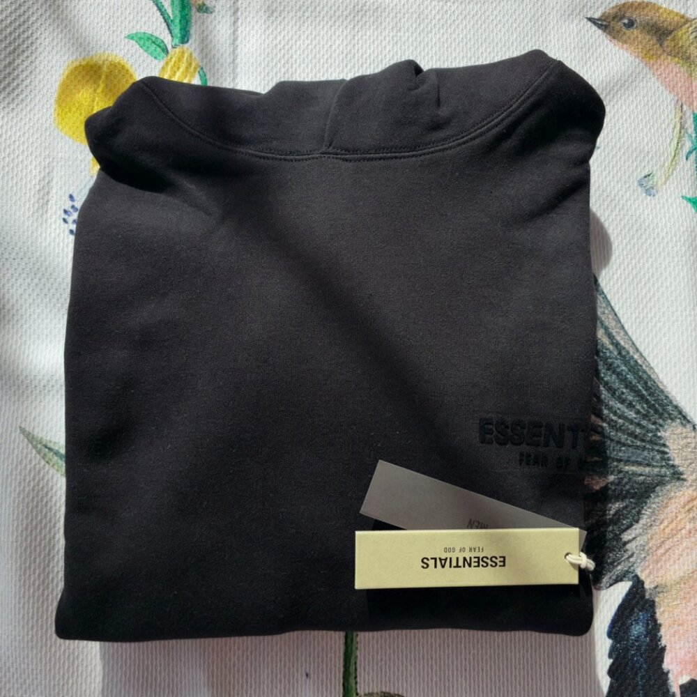 Fear of God Essentials Hoodie Black – Oversized Pullover NWT - Picture 2 of 8